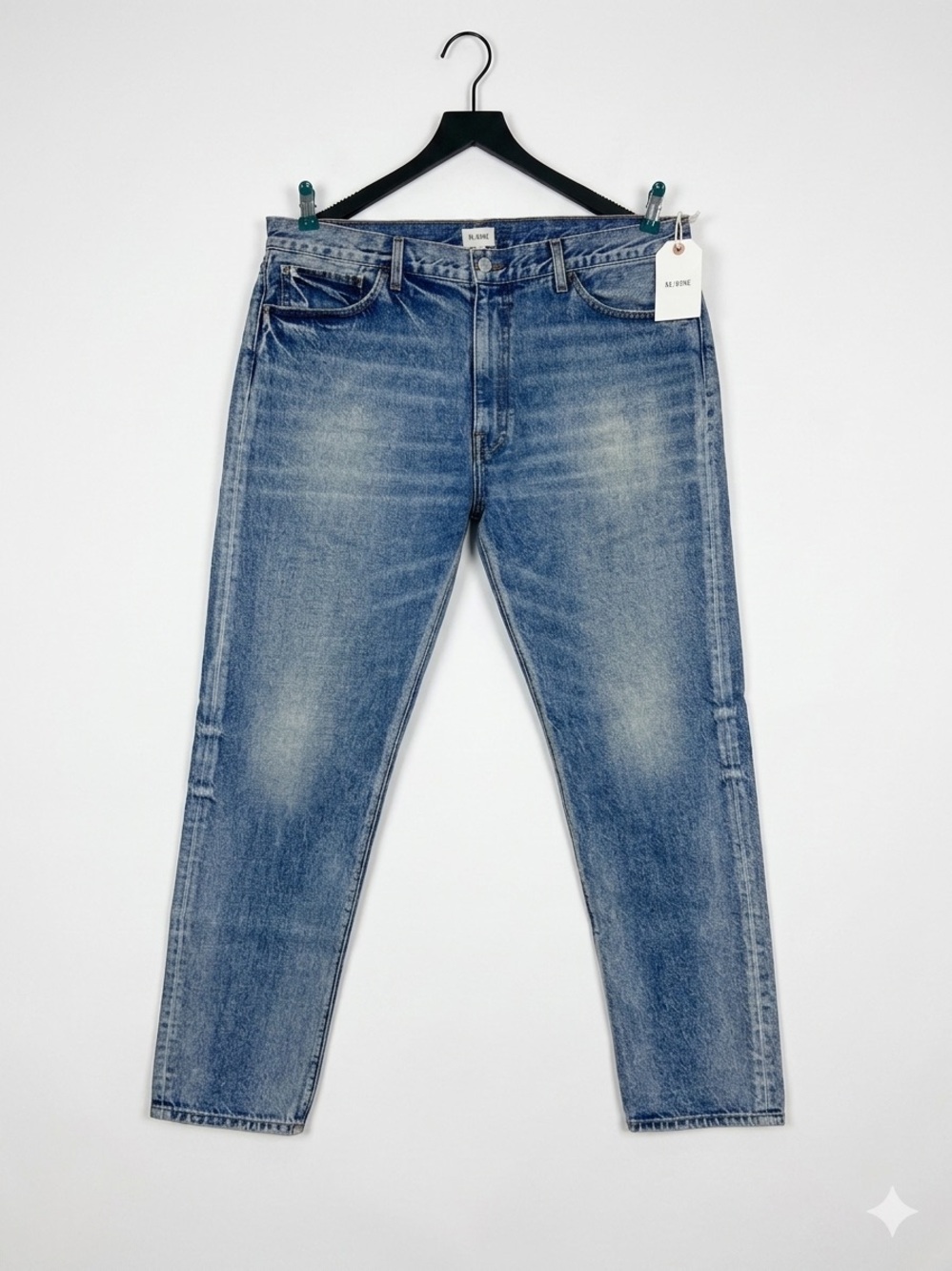 RE/DONE Men’s 90s Slim Fit Jeans Mid Worn Light Blue Denim 36 $335 NWT